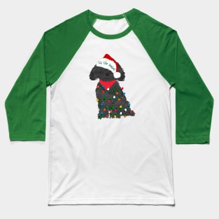 Labradoodle Decorated with Christmas Lights Baseball T-Shirt